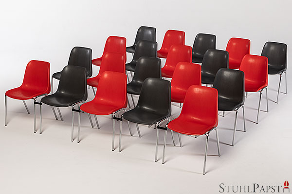 Neue Hoch stapelbare rote Kunststoff Plastik Reihen Hallen Saal Stapel Seminar Konferenz Büro Stuhl Stühle Stapelstühle aus Kunststoff Plastik