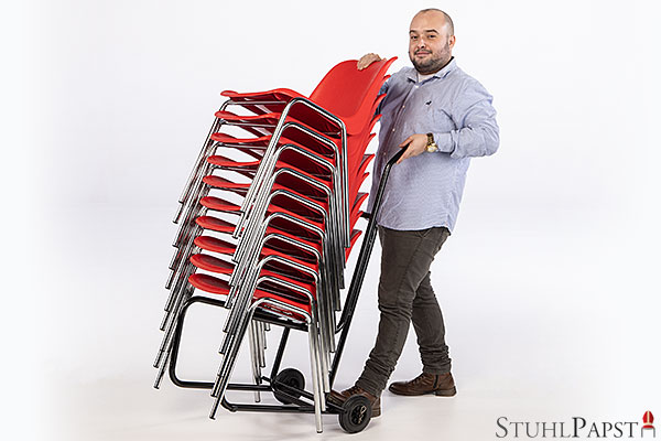 Robuste stapelbare Kunststoff Stühle Stapelstühle Schalenstühle Kunststoffstapelstühle Kunststoffschalenstühle rot
