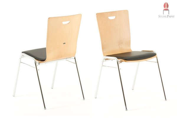 Design Holzschalenstuhl mit Sitzkissen