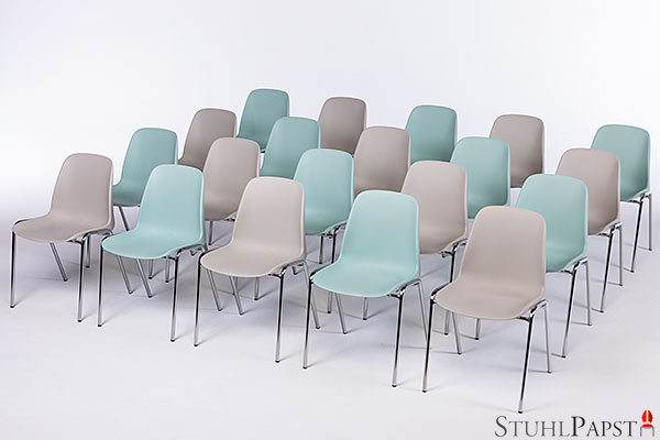 Stapelbare Bunte Pastellfarben Aula Kantinen Stühle  Saalbestuhlung Kunststoffstühle günstig modern
