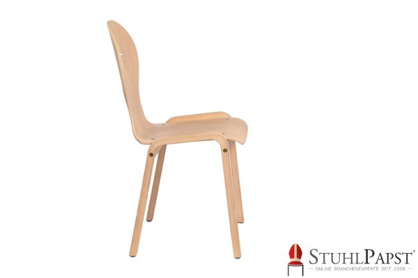 PLUTO Holzstuehle Sonderform Holzschalenstuehle mit Polster Designerstuhl Holz Holzstuhl mit einzigartiger Form Stuhl Holz mit Ausfraesung Polsterstuehle Ikea