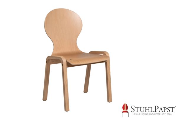PLUTO Sitzpolster Holz Schalenstuhl handgefertigt Polsterstuhl in Holzform Sonderform Holzstuhl Holzstuhl polsterbar Sitzpolster aus Holz Stuhl mit modernen Formen ohne