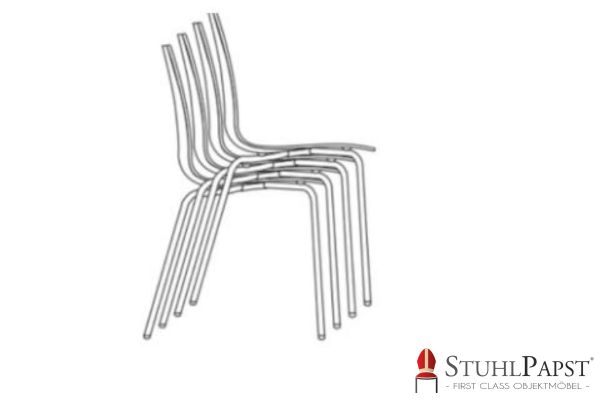 stapelbar Ideal fuer Buero, Lounge, Wartezimmer stapelbarer Gewerbestuhl POPTE klarer Form