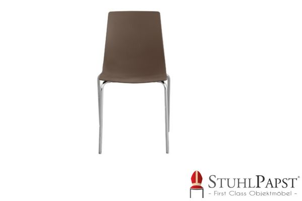 Langlebiger TAMDY Stuhl aus Polypropylen, in vielen Farben erhaeltlich, perfekte Wahl fuer moderne Arbeitsumgebungen und Gastraeume Mokka