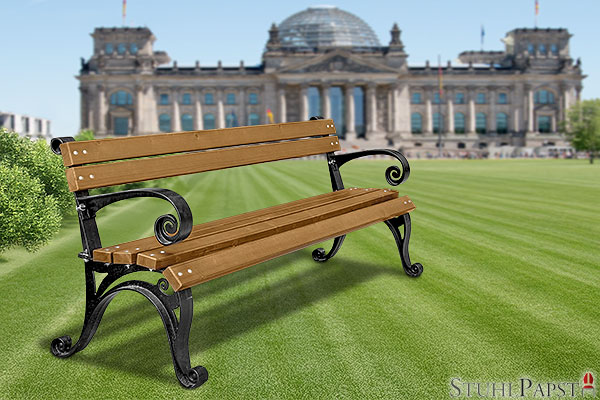 TIBERIUS Berlin sitzbank gusseisen holz, parkbank retro design, wiener stil bank, nostalgie gartenbank, klassische gartenbank, stabile parkbank, wetterfeste parkbank,