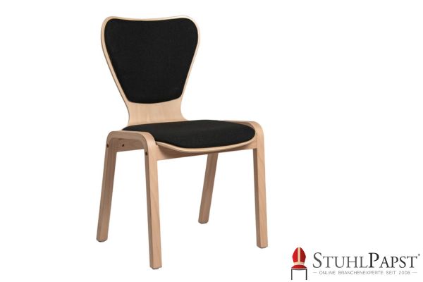 VENUS Holzstuhl mit Polsterung Sitzpolster aus Holzschalen Holzstuhl mit Schalenform Ausgefallene Holzstuhlformen Polsterstuhl mit Holzrahmen Holzmöbel Stuhl