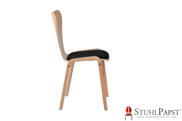 VENUS Holzstuhl mit Polsterung Sitzpolster aus Holzschalen Holzstuhl mit Schalenform Ausgefallene Holzstuhlformen Polsterstuhl mit Holzrahmen Holzmöbel Stuhl xxl Lutz