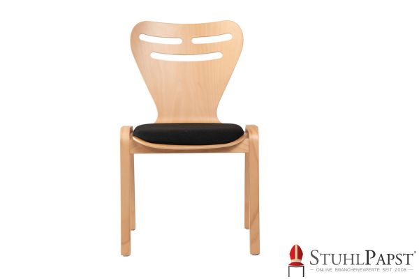 VENUS Schalenform und Ausfraesungen Designerstuehle aus Holz Holzstuhl mit ergonomischer Form Schalenstuhl aus Holz mit Polster Holzschale Stuhl Sonderform xxl Lutz