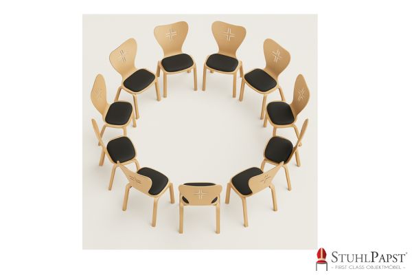 VENUS SI Design Holzstuehle speziell Stuhl mit kreativer Form Holzstuehle individuell geformt Ergonomischer Designstuhl Schalenstuhl fuer modernes Heim xxl Lutz rund