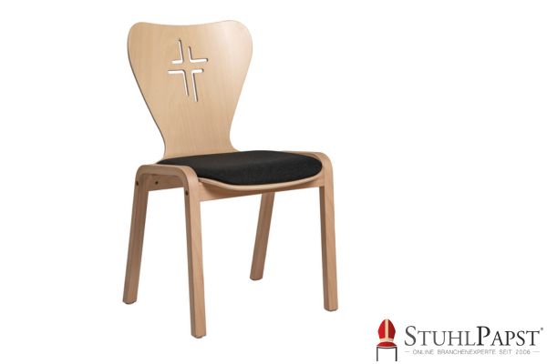 VENUS Ergonomischer Schalenstuhl Sitzpolster mit Sonderform Schalenstuhl fuer modernes Design Holzstuhl mit besonderen Ausfraesungen Designer Stuhl Holz