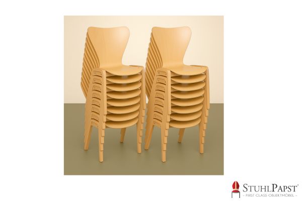 VENUS  Holzstuhl mit Polsterung Sitzpolster aus Holzschalen Holzstuhl mit Schalenform Ausgefallene Holzstuhlformen Polsterstuhl mit Holzrahmen Holzmöbel Stuhl Ikea stapel