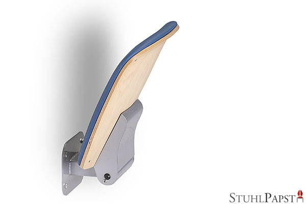 Klappbare Wandsitze für Wartestuehle VICTOR, schmaler Wandklappsitz für Flure, Klappsitz an der Wand preiswert, Klappstuhl Holz für schmalen Eingang, robustes Wand Sitz Design M02_001