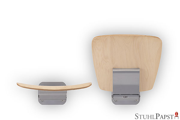 Klappbare Wandsitze aus Holz VICTOR, Wandsitz klappbar für schmale Flure, preiswerter Wandklappsitz stabil, robuste Klappstühle für Wandmontage, Kunststoff Klappsitz an der Wand M01_005