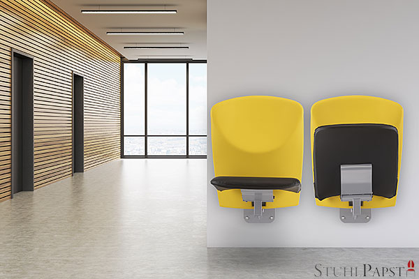vulcanus hl wandsitz zweifarbig wartebereich platzsparend wandmontage schlicht ergonomisch modern wartebereich M15_006