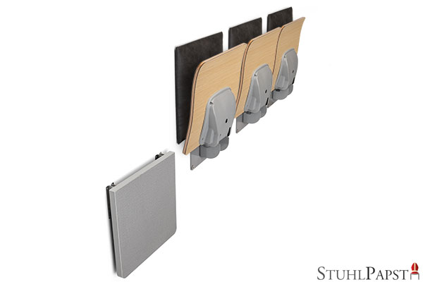 Schreibpult klappbar zur Wandmontage mit HPL-Oberfläche; Klappbarer Laptoptisch für Hotelzimmer Wandmontage