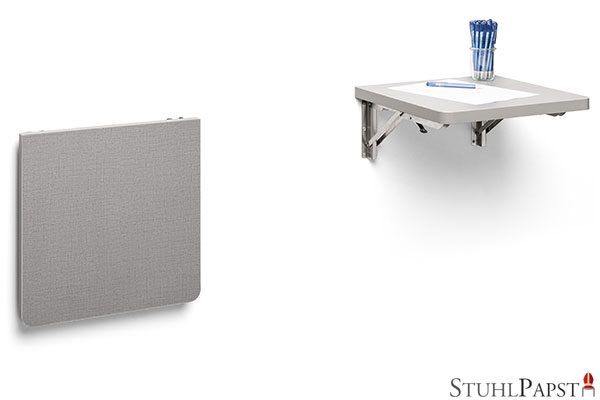 Wandklapptisch; Wandtisch klappbar; Klapptisch Wandmontage; Beinfreier Tisch zur Wandmontage