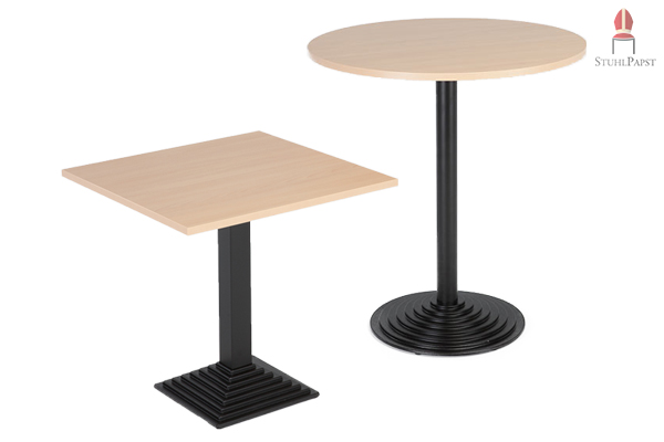 Variation oder in Kombination wählen Sie ihre Tischpatte aus quadratisch (Qua.dro) oder rund (Sat.urn)