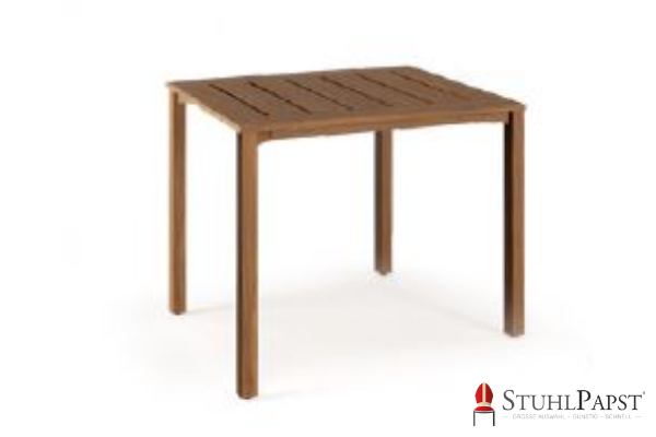 Wiesbaden modern holz tisch fuer garten terrasse rund holztisch outdoor stabiler gartentisch holz design lounge tisch 90x90